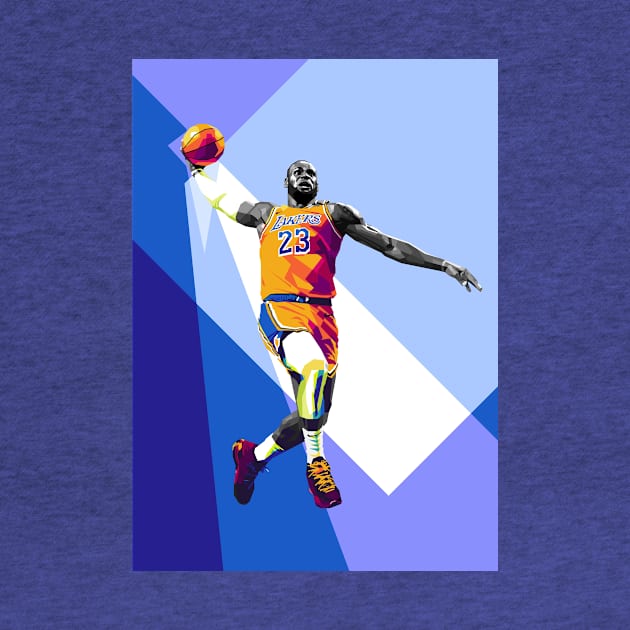 Lebron James Dunk WPAP Pop Art illustration by godansz